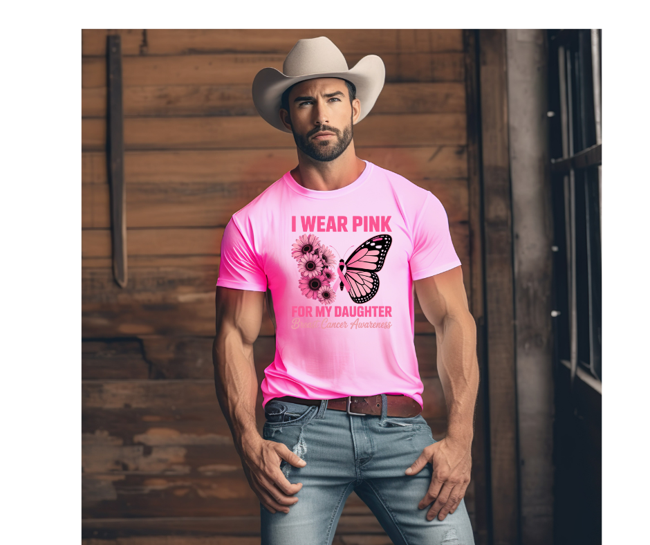 Breast Cancer Awareness Tee, I Wear Pink for My Daughter Shirt,