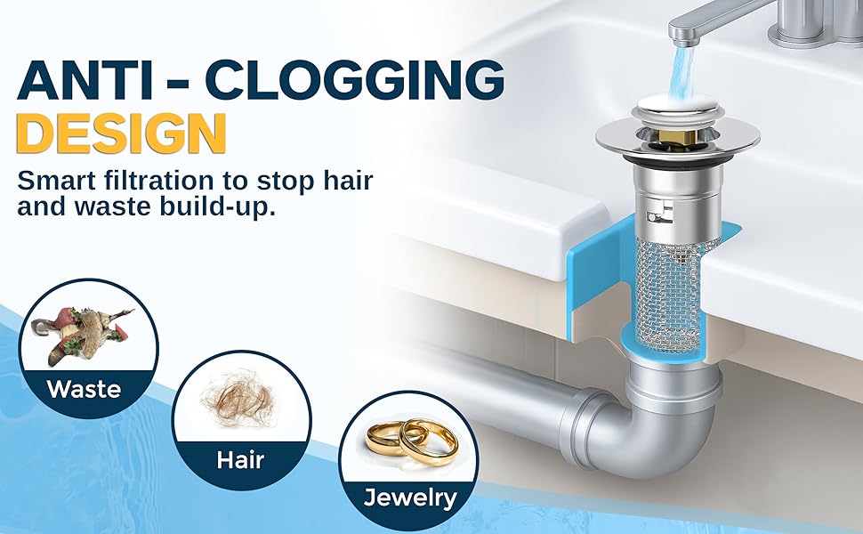 Sink Anti-Clogger Pop-Up Stopper