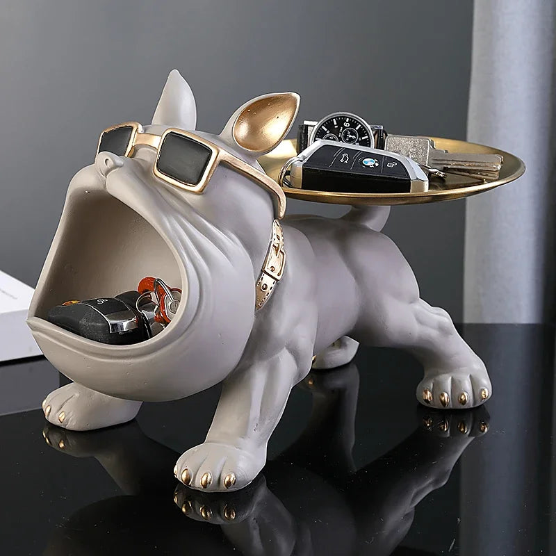 Charming Bulldog Storage Sculpture