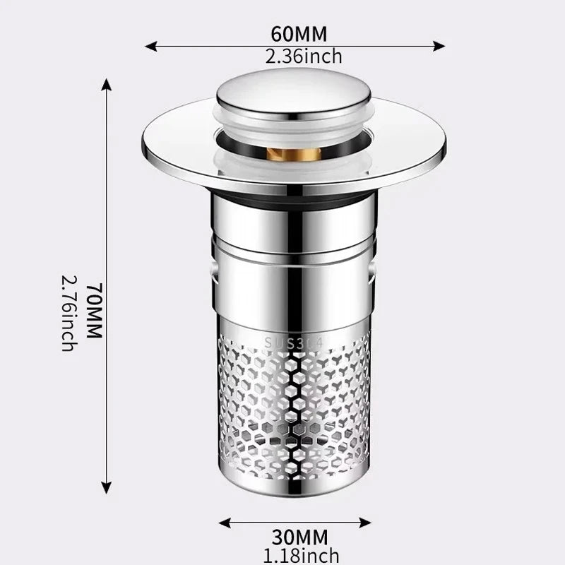 Sink Anti-Clogger Pop-Up Stopper
