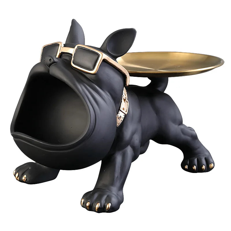 Charming Bulldog Storage Sculpture