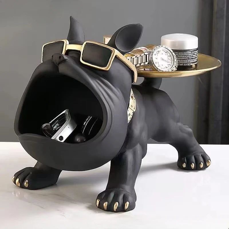 Charming Bulldog Storage Sculpture