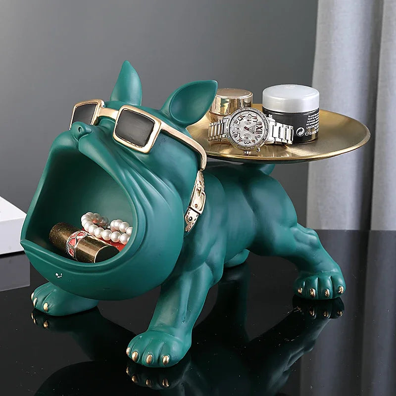Charming Bulldog Storage Sculpture