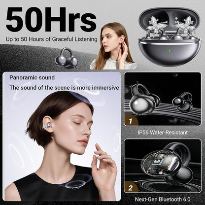 ClipFree Sparkle Clip-On OpenEar Earbuds