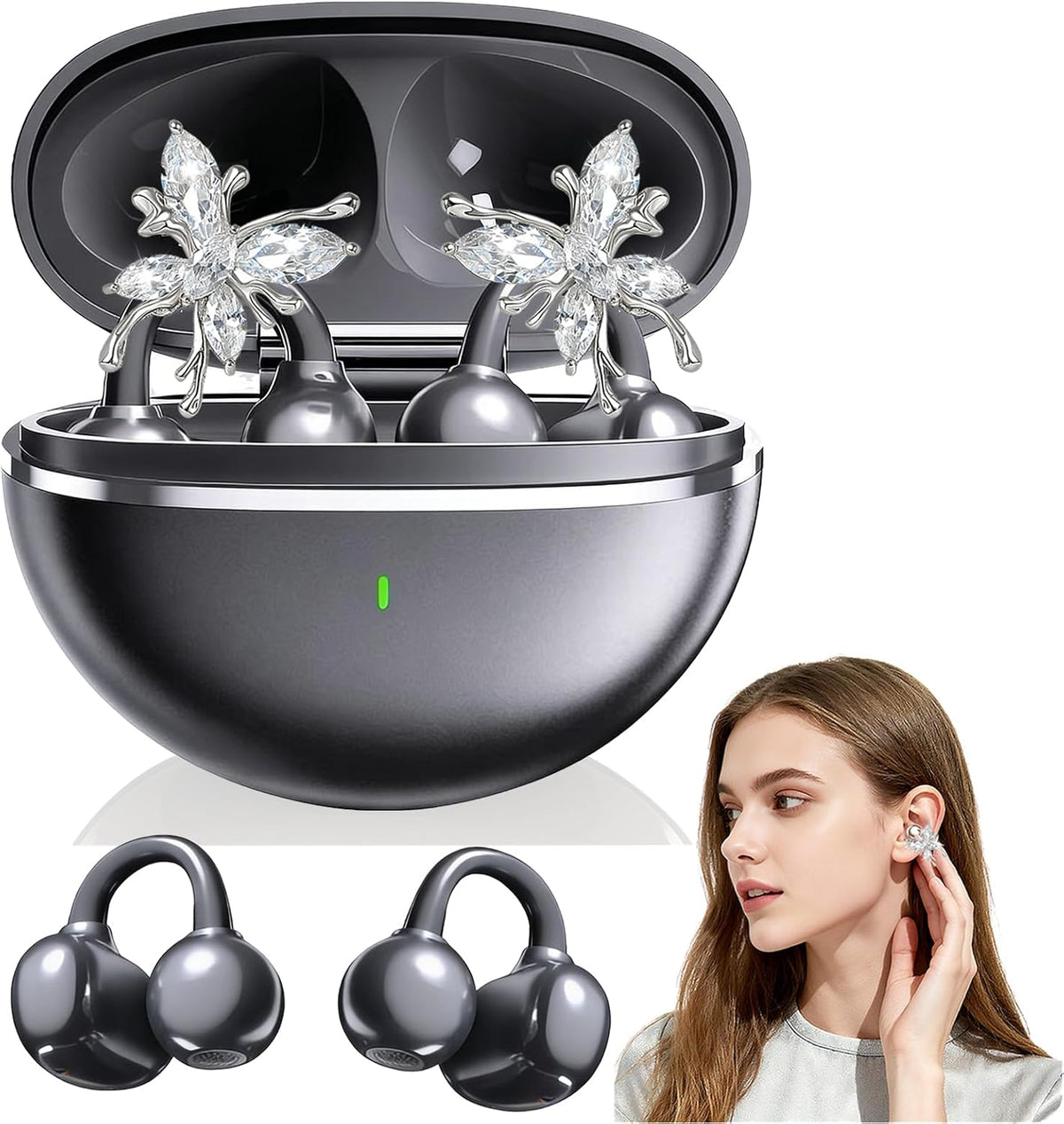ClipFree Sparkle Clip-On OpenEar Earbuds